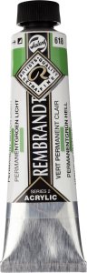 Artequipment Rembrandt Acrylic Colour Tube Permanent Green Light 618 1