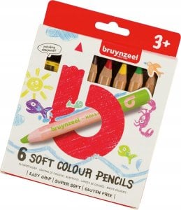 BRUYNZEEL SAKURA Bruynzeel Kids Soft Colouring Pencils Set 6 1