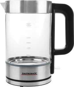 Czajnik Gastroback Gastroback Design Basic, 1.7 L, 3000 W, Stainless steel, Transparent, Glass, Stainless steel, Water level indicator, Overheat protection 1