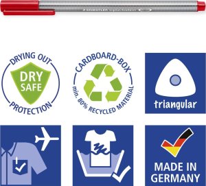 Staedtler Fineliner triplus 8 + 2 Celebration-Set Grubość linii: 0,3 mm trójkątny DRY SAFE sortowane w żółtym - 1 Stück (334 BK10TA) 17