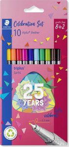 Staedtler Fineliner triplus 8 + 2 Celebration-Set Grubość linii: 0,3 mm trójkątny DRY SAFE sortowane w żółtym - 1 Stück (334 BK10TA) 18