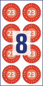 AVERY Avery 6946-2023, Red, Round, Permanent, White on red, Vinyl, 3 cm 4