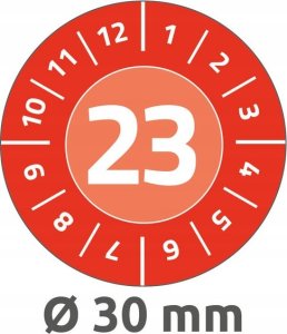 AVERY Avery 6946-2023, Red, Round, Permanent, White on red, Vinyl, 3 cm 5