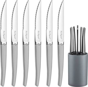 Amefa Lou Laguiole -  Steaks Knive- elegant satinfinish -6 stk  & kniv holder 1