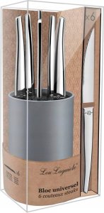 Amefa Amefa JET - 6-pc steak knives in grey block - mirror 4