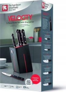 Richardson Sheffield VELOCITY - 5 pc knife block with sharpener - black 2
