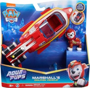 Figurka Spin Master PAW Patrol Aqua Pups Marshall Transforming Dolphin Vehicle with Collectible Action Figure, Kids Toys for Ages 3 and up, Fire truck, 3 yr(s), Plastic, Multicolour 1