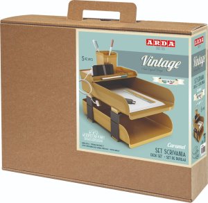 Arda Zestaw biurkowy Vintage caramelowy 3