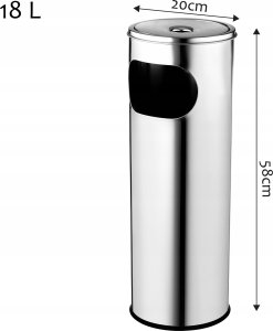 Kadax Popielnica Kosz Popielniczka Stojąca Na Śmieci 18L 2
