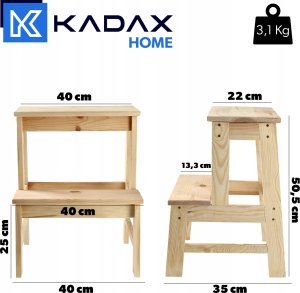 Kadax KADAX Taboret drewniany drabinka K5163 3