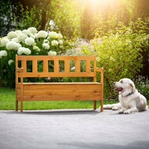 Kadax KADAX Ławka ogrod ze skrzynią złoty dąb LADA K8817 4