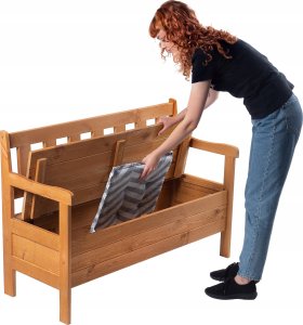 Kadax KADAX Ławka ogrod ze skrzynią złoty dąb LADA K8817 7