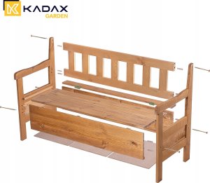 Kadax KADAX Ławka ogrod ze skrzynią złoty dąb LADA K8817 10