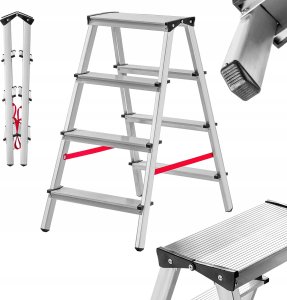 Kadax KADAX Drabina aluminowa dwustronna 125kg 4 stopnie 6