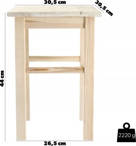 Kadax KADAX Drewniany Taboret Stolek Kuchenny Solidny Naturalny Kwadratowy 2