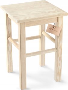 Kadax KADAX Drewniany Taboret Stolek Kuchenny Solidny Naturalny Kwadratowy 10