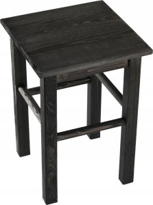 Kadax KADAX Drewniany Taboret Stolek Kuchenny Solidny Czarny Kwadratowy 3