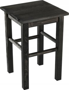 Kadax KADAX Drewniany Taboret Stolek Kuchenny Solidny Czarny Kwadratowy 4