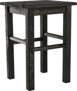 Kadax KADAX Drewniany Taboret Stolek Kuchenny Solidny Czarny Kwadratowy 5