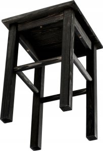 Kadax KADAX Drewniany Taboret Stolek Kuchenny Solidny Czarny Kwadratowy 6