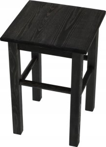 Kadax KADAX Drewniany Taboret Stolek Kuchenny Solidny Czarny Kwadratowy 7