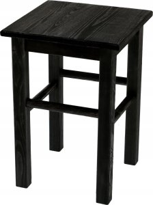 Kadax KADAX Drewniany Taboret Stolek Kuchenny Solidny Czarny Kwadratowy 9
