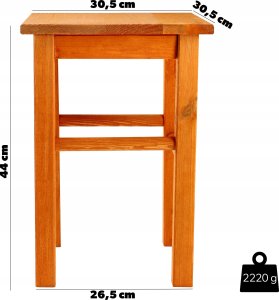 Kadax KADAX Drewniany Taboret Stolek Kuchenny Solidny Olcha Kwadratowy 2