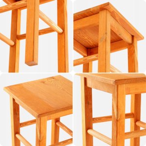 Kadax KADAX Drewniany Taboret Stolek Kuchenny Solidny Olcha Kwadratowy 10