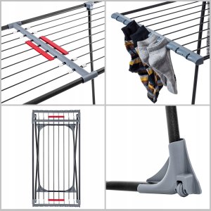 Triton KADAX Suszarka Na Pranie Teleskopowa Na Ubrania Stojąca Duża Rozsuwana 20m 12