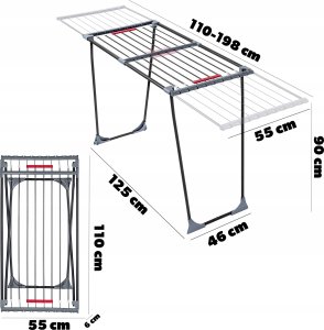 Triton KADAX Suszarka Na Pranie Teleskopowa Na Ubrania Stojąca Duża Rozsuwana 20m 3