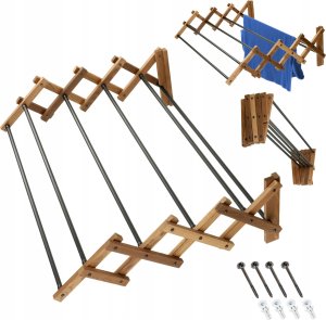 Kadax KADAX Suszarka Na Pranie Ścienna 6 Prętów Łazienkowa Harmonijkowa 85cm 6