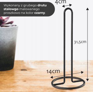 Kadax Stojak Na Ręcznik Papierowy Kuchnia Stal 32cm 3