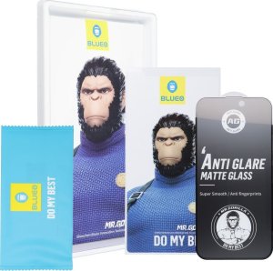 Blueo Szkło Hartowane 5D Mr. Monkey Glass - Apple iPhone 15 Pro czarny (Strong Matte) 2
