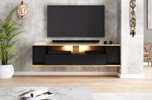 Vivaldi Meble RTV ROB LE dąb artisan/czarny 2K LED 6