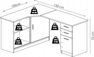Biurko Vivaldi Meble ROBERT BIURKO PRAWE DĄB ARTISAN/BIAŁY POŁYSK 18 MM 2