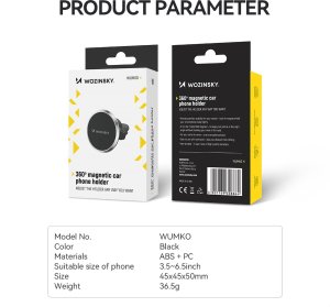 Wozinsky Uchwyt Wozinsky WUMKO na telefon magnetyczny na kratkę nawiewu do samochodu - czarny 4