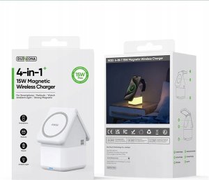 Ładowarka Duzzona Ładowarka indukcyjna Duzzona W20 15W 4w1 do iPhone / AirPods / Apple Watch z lampką nocną - biała 4