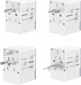 Adapter USB Dudao Adapter podróżny Dudao A65Pro 65W EU / US / JP / AUS / UK 2x USB-C 2x USB-A - biały 2