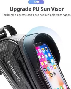 RockBros Sakwa rowerowa B68 na ramę pancerna z kieszonką na telefon i pokrowcem 1.7l - czarna 3