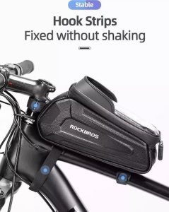 RockBros Sakwa rowerowa B68 na ramę pancerna z kieszonką na telefon i pokrowcem 1.7l - czarna 5