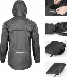 RockBros Kurtka przeciwdeszczowa Rockbros YPY013BK4XL oddychająca wiatroodporna XXXXL - czarna 2