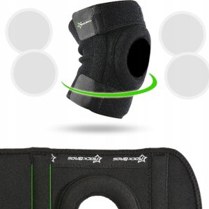 RockBros Ochraniacz sportowy Rockbros LF1106M na rzepkę i staw kolanowy rozmiar M - czarny (2 szt.) 11