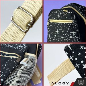 Plecak turystyczny Triton Plecak 3w1 szkolny miejski młodzieżowy tornister torba piórnik kosmetyczka brelok miś pojemny damski Czarny w Gwiazdki Alogy 11