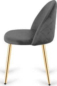 TRITON Krzesło tapicerowane GLORIA DARK GREY VELVET GOLD 1