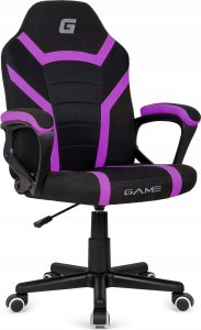 Krzesło biurowe Lugano Fotel obrotowy do biurka MARIO BLACK PURPLE Fabric 3