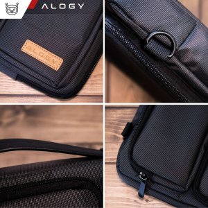 Etui Alogy Torba Etui pokrowiec na MacBooka Air/Pro, laptopa, tablet 15.6" Alogy z paskiem na ramię Czarna 11