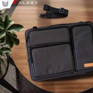 Etui Alogy Torba Etui pokrowiec na MacBooka Air/Pro, laptopa, tablet 15.6" Alogy z paskiem na ramię Czarna 12