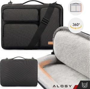 Etui Alogy Torba Etui pokrowiec na MacBooka Air/Pro, laptopa, tablet 15.6" Alogy z paskiem na ramię Czarna 13