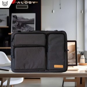 Etui Alogy Torba Etui pokrowiec na MacBooka Air/Pro, laptopa, tablet 15.6" Alogy z paskiem na ramię Czarna 19