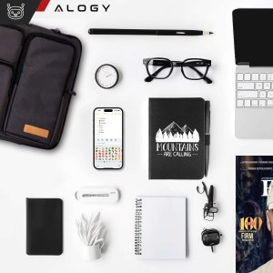 Etui Alogy Torba Etui pokrowiec na MacBooka Air/Pro, laptopa, tablet 15.6" Alogy z paskiem na ramię Czarna 8